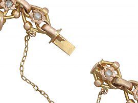 Gold Antique Pearl and Diamond Bracelet 