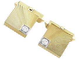 Square Gold Cufflinks for sale