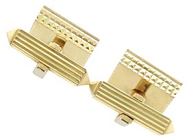 back of Square Gold Cufflinks