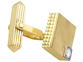 Diamond Square Gold Cufflinks