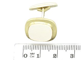 Gold Mother of Pearl Cufflinks Size