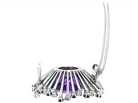 White Gold and Amethyst Brooch