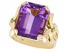11.34 ct Amethyst and 18 ct Yellow Gold Cocktail Ring - Vintage Circa 1940