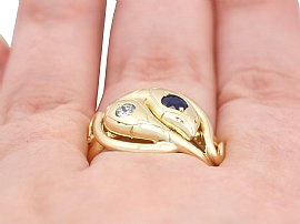 antique gold snake ring wearing 