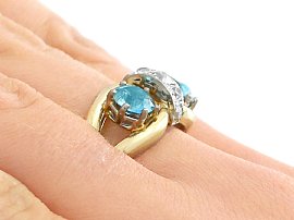 Antique Zircon Ring Wearing