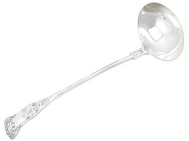 Sterling Silver Queen's Pattern Soup Ladle by William Hutton & Sons - Antique Edwardian (1901); A8503