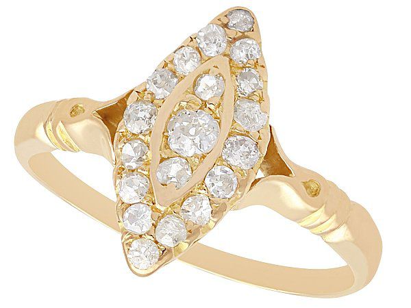 Marquise Shaped Diamond Cluster Ring