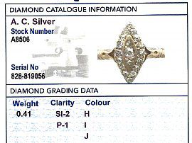 Marquise Shaped Diamond Cluster Ring Card