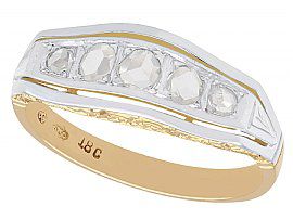 0.51ct Diamond and 18ct Yellow Gold, 18ct White Gold Set Five Stone Dress Ring - Antique Circa 1920