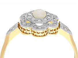 Seed Pearl and Diamond Ring Antique