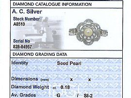 Seed Pearl and Diamond Ring Card