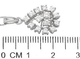 diamond cluster pendant white gold size