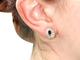 Sapphire and Diamond Earrings Wearing 