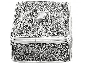 Sterling Silver Filigree Box - Antique Victorian 1850