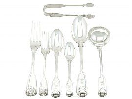 Sterling Silver Canteen of Cutlery for Six Persons by George Adams - Antique Victorian (1846)