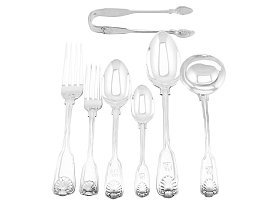 Sterling Silver Canteen of Cutlery for Six Persons by George Adams - Antique Victorian (1846); A8540