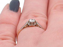 Vintage Yellow Gold Solitaire Engagement Ring 