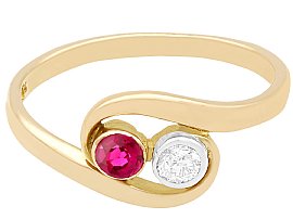 ruby diamond twist ring for sale