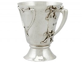 Sterling Silver Christening Mug by Goldsmiths & Silversmiths Co Ltd - Art Nouveau Style - Antique Edwardian (1909)