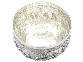 1800s Burmese Silver Thabeik Bowl