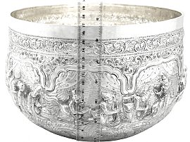 Burmese Silver Thabeik Bowl Size 