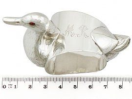 Sterling Silver 'Duck' Napkin Ring - Antique George V (1913)