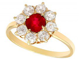 Antique Ruby Cluster Ring 