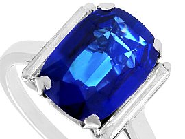 Cushion Cut Blue Sapphire Dress Ring