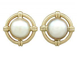 Mabe Pearl Earrings Yellow Gold