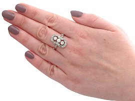 Wearing Image of Antique Diamond Ring