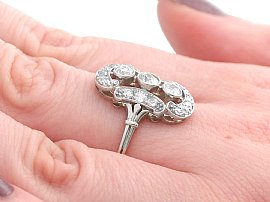 1920s Diamond Ring on the Finger