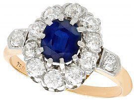 Sapphire Cluster Ring Antique