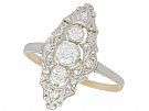 0.60 ct Diamond and 18 ct Yellow Gold Marquise Ring - Antique Circa 1910
