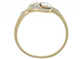 0.40 ct Diamond and 14 ct Yellow Gold Twist Ring - Antique Circa 1920