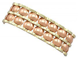 14 ct Rose Gold and 14 ct Yellow Gold Bracelet - Art Deco Style - Vintage Circa 1950