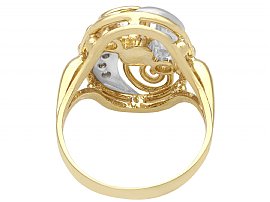Pearl Diamond Ring in Yellow Gold