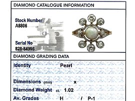 Antique pearl and diamond cluster grading