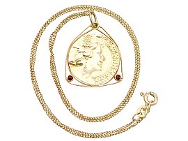 antique gold coin pendant for sale