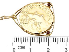 antique gold coin pendant size