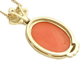 vintage coral pendant underside
