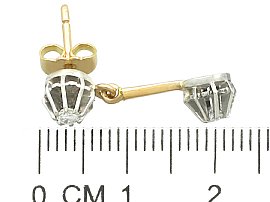 Antique Diamond Drop Earrings Yellow Gold Size