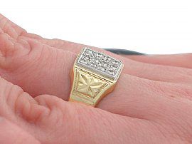 diamond set signet ring
