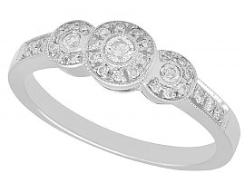 0.41 ct Diamond and 14 ct White Gold Dress Ring - Contemporary Circa 2000