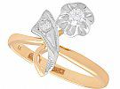 0.17 ct Diamond and 14 ct Yellow Gold Dress Ring - Contemporary Russian Circa 2000