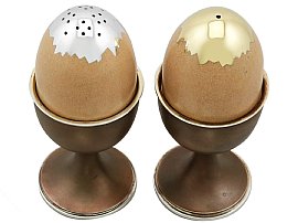 Silver and Enamel Salt and Pepper Set 