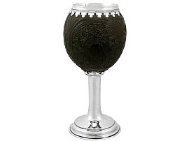 Silver Mounted Coconut Cup - Antique Circa 1820