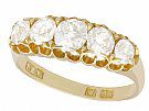 1.51 ct Diamond and 18 ct Yellow Gold Five Stone Ring - Antique 1858