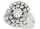 1.55 ct Diamond and 14 ct White Gold Cluster Ring - Vintage Circa 1970