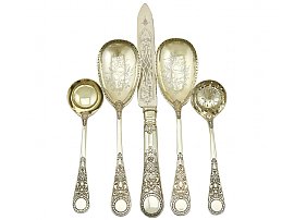 Sterling Silver Fruit Serving Set by Sibray, Hall & Co - Antique Victorian (1881)