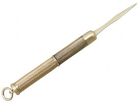 9 ct Yellow Gold Toothpick - Vintage (1982)